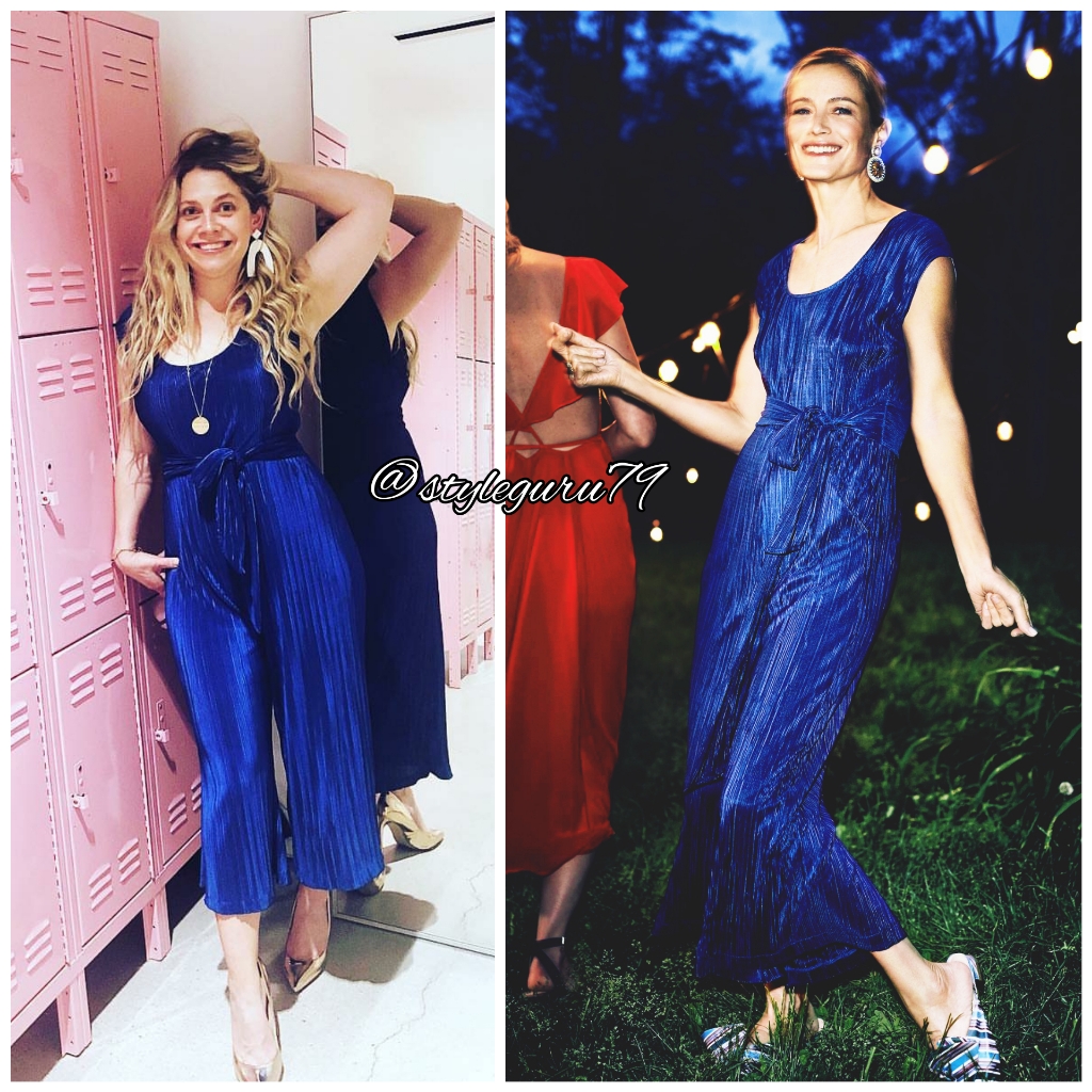 Nwt, Anthropologie, Maeve Sonata Blue Short Sleeve Beltes Jumpsuit